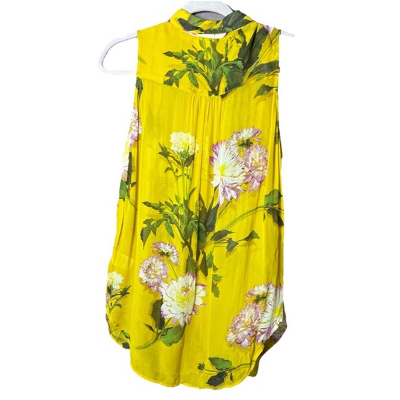 Maeve by Anthropologie Duchess Floral Sleeveless Blouse Women’s Size 10 Yellow - Picture 5 of 9
